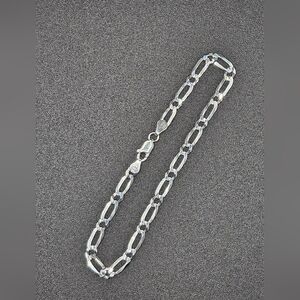 Sterling Silver 925 Figaro Bracelet 4.6mm